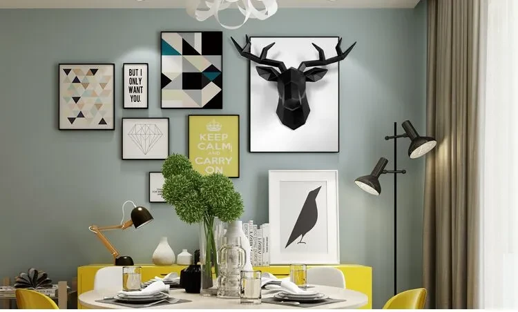 Geometric Deer Head Sculpture