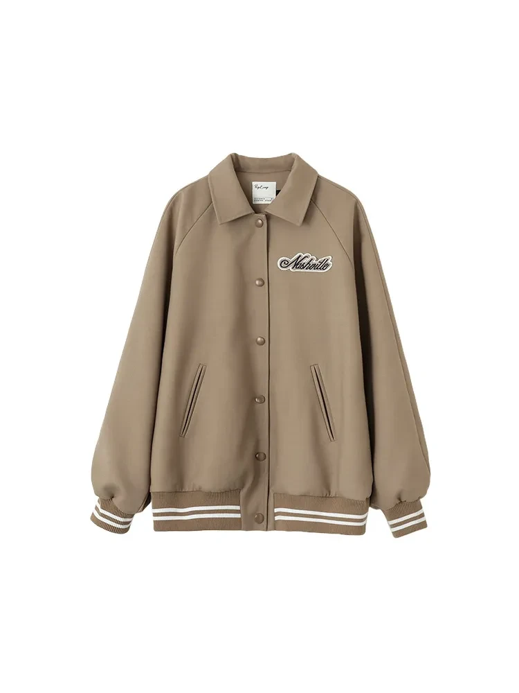 Khaki Spring American Preppy Jacket Baseball
