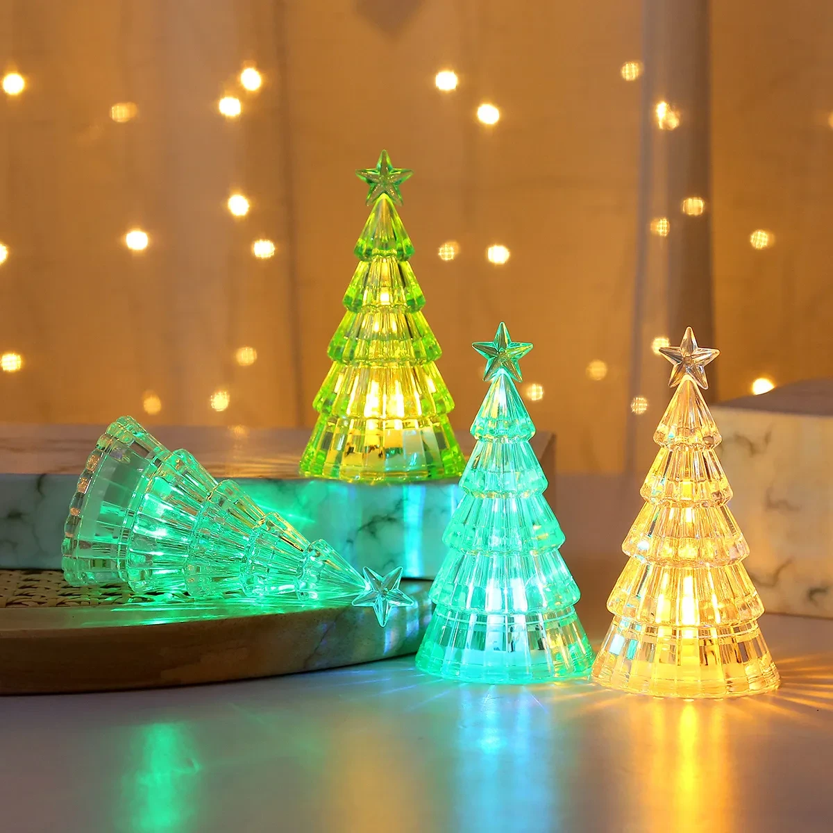 Christmas Decoration Light-emitting Christmas Tree Crystal Small Night Lamp
