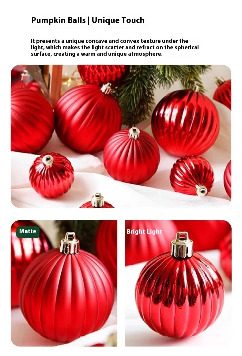 Christmas Decoration Red Ball Electroplating Plastic Christmas Tree Atmosphere Pendant