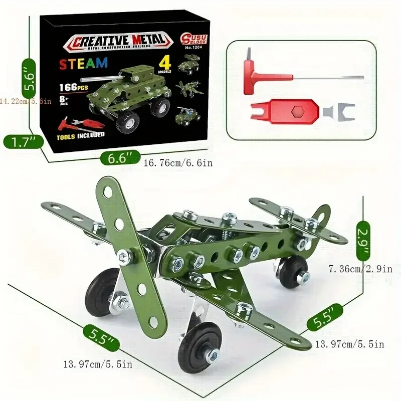 166pcs DIY Military Model Kit