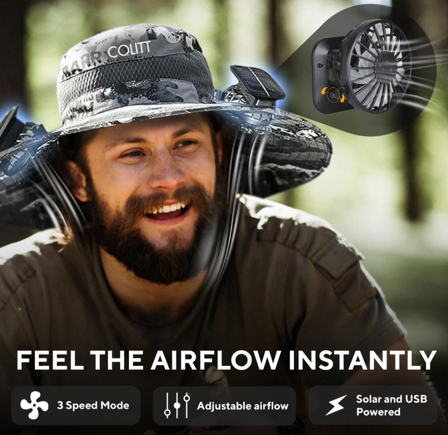 Fishing Hat With Built In Fan