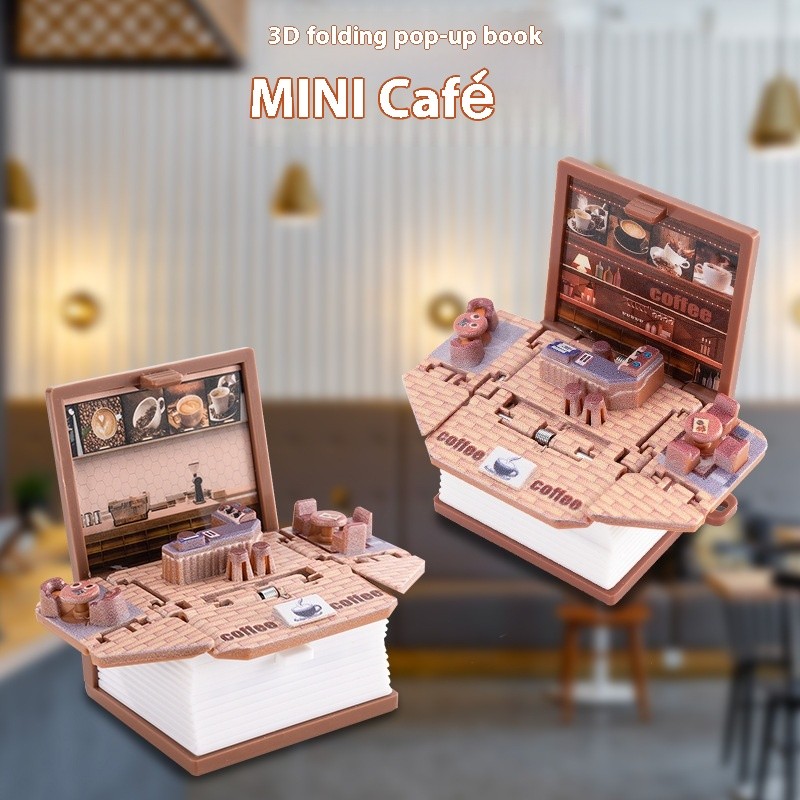 3D Three-dimensional Folding Pop-up Book Keychain Toy