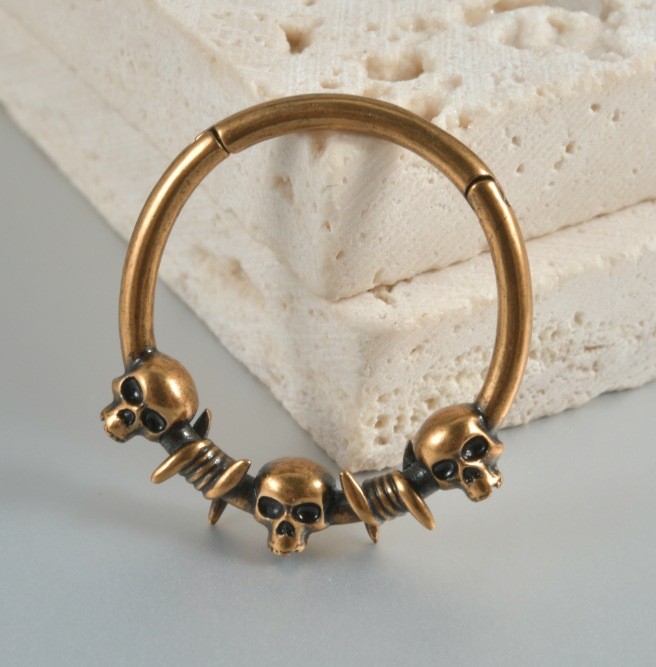 Vintage Puncture Ancient & Gold Antique Silver Copper Earrings