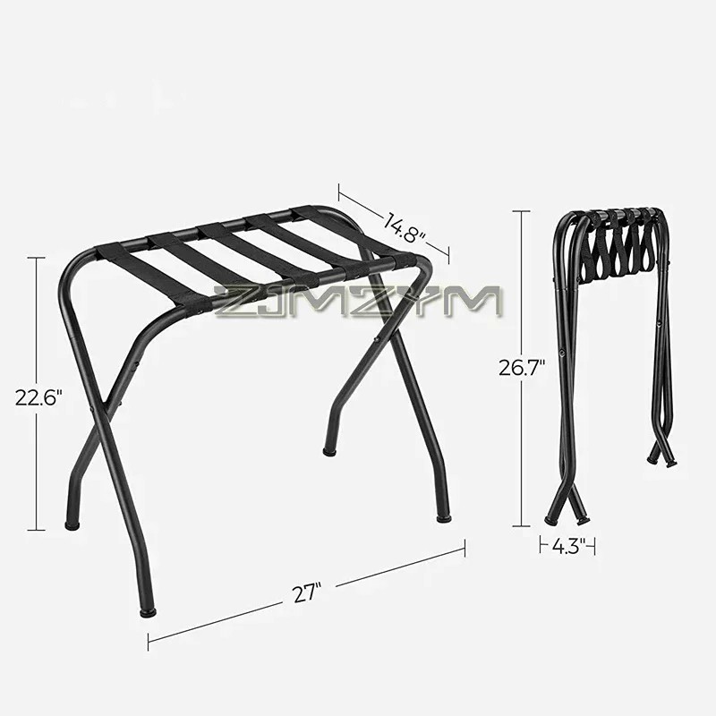 Luggage Rack: Foldable Suitcase Stand with Steel Frame for Guest Room