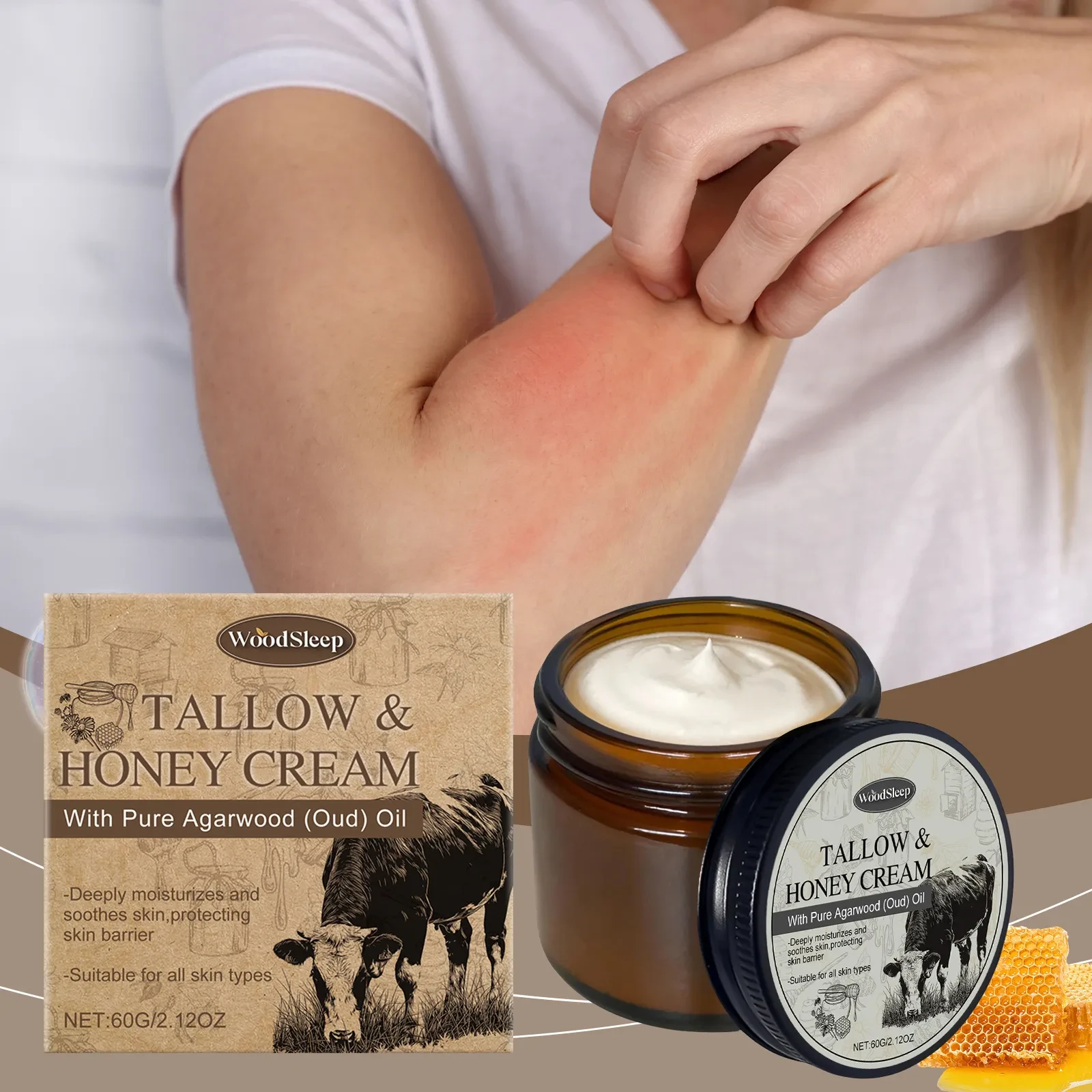 Tallow & Honey Cream with Pure Agarwood (Oud) Oil