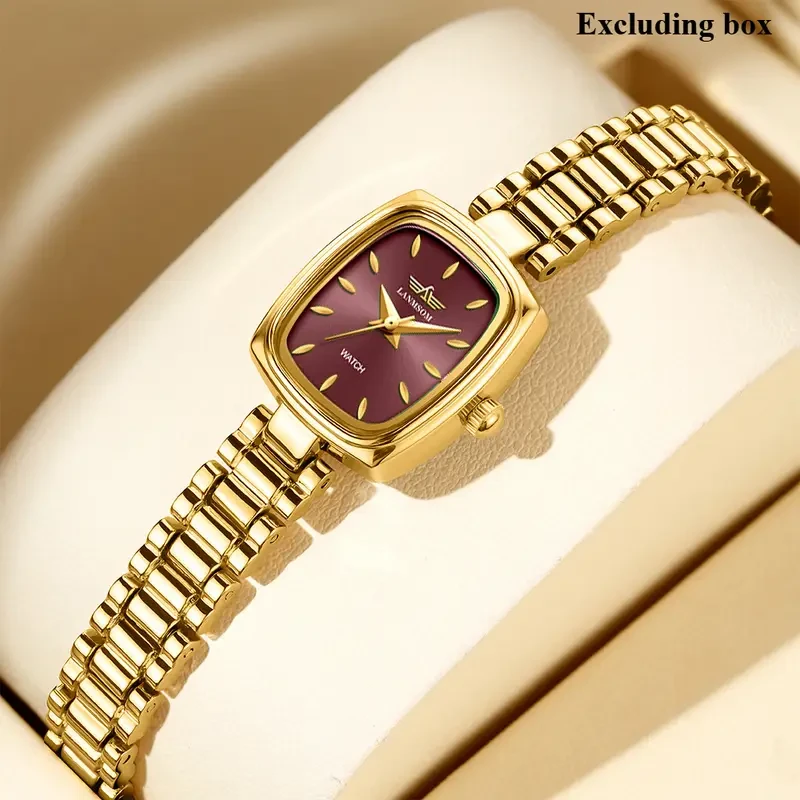 LANMSOM Womens Golden Quartz Watch