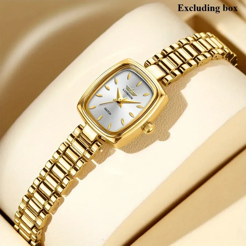 LANMSOM Womens Golden Quartz Watch