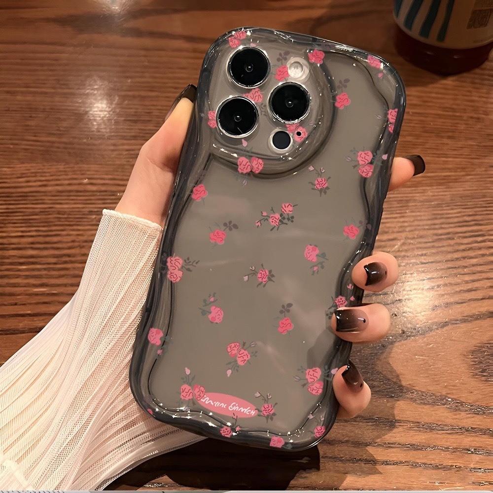 Rose Red Floral Pattern Applicable To 16promax Phone Case