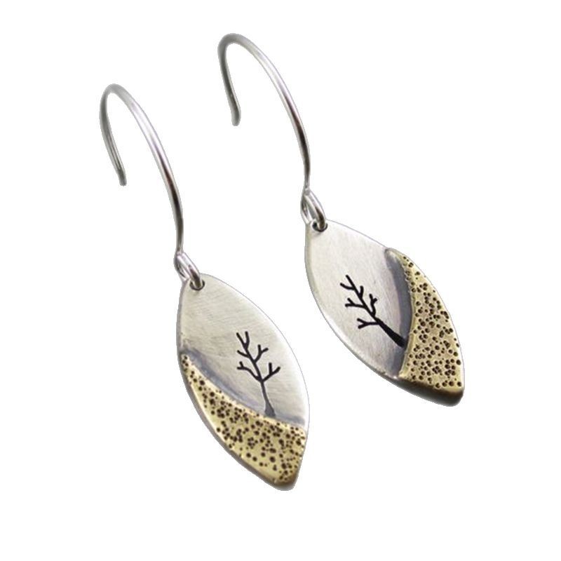 European And American Retro Drop-shaped Twig Earrings