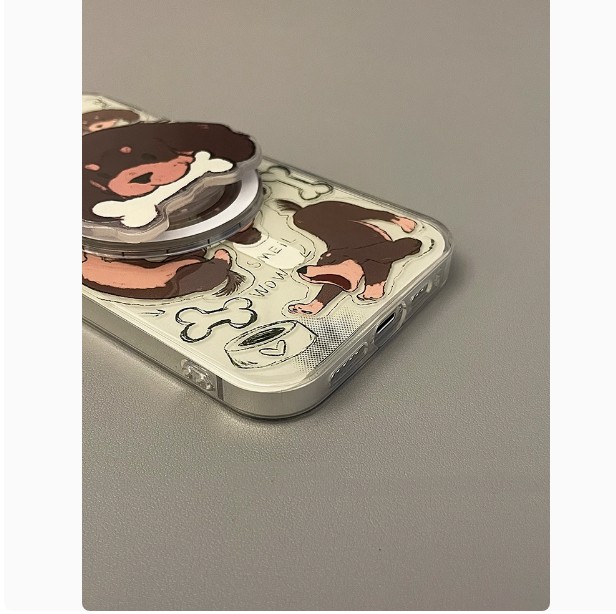 Full Screen Cute Dog Illustration Magnetic Shell