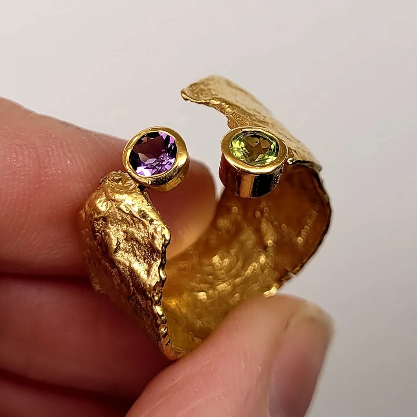 Real Gold Women's Ring Open Ring Retro Design