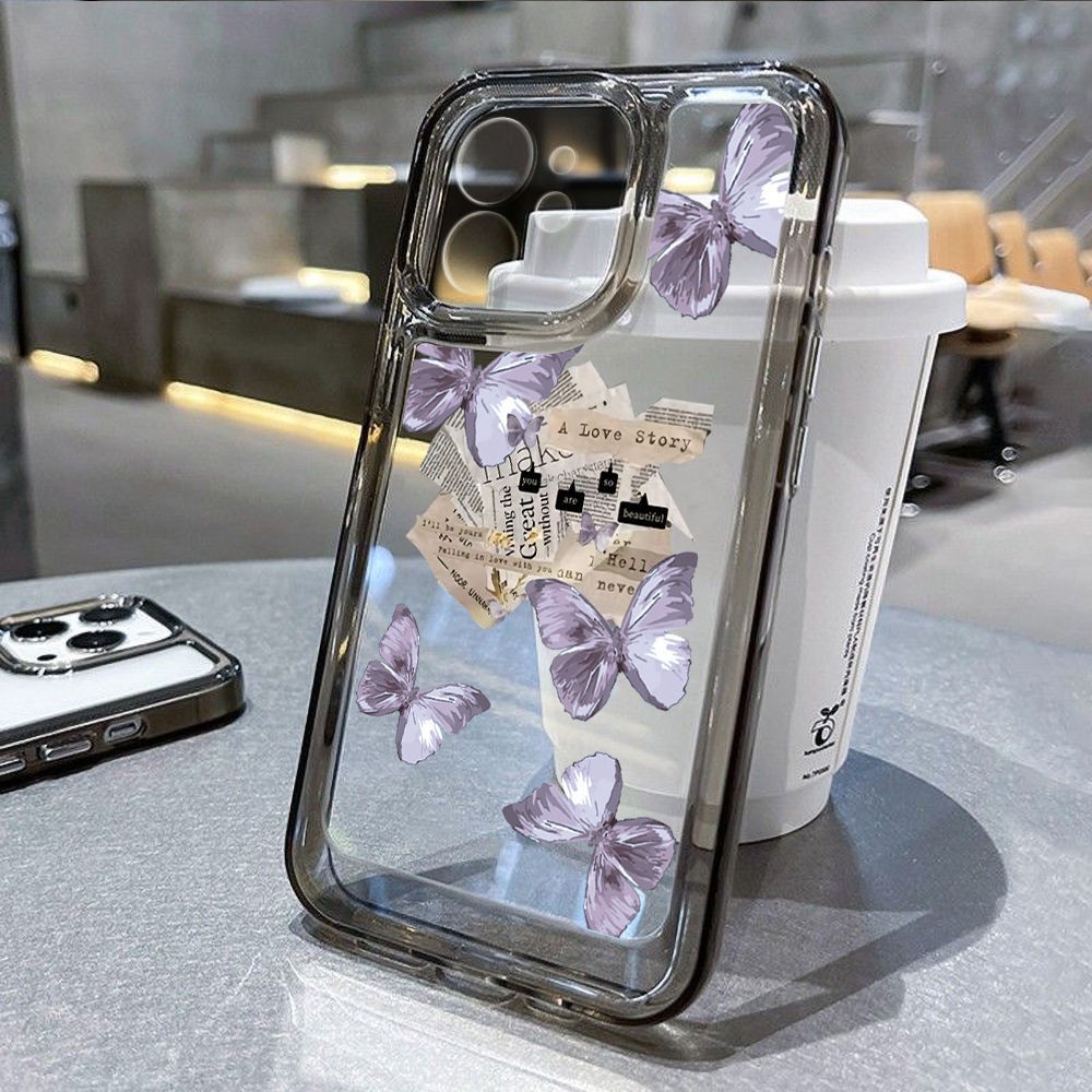 Ins Style Purple Butterfly Silicone Phone Case