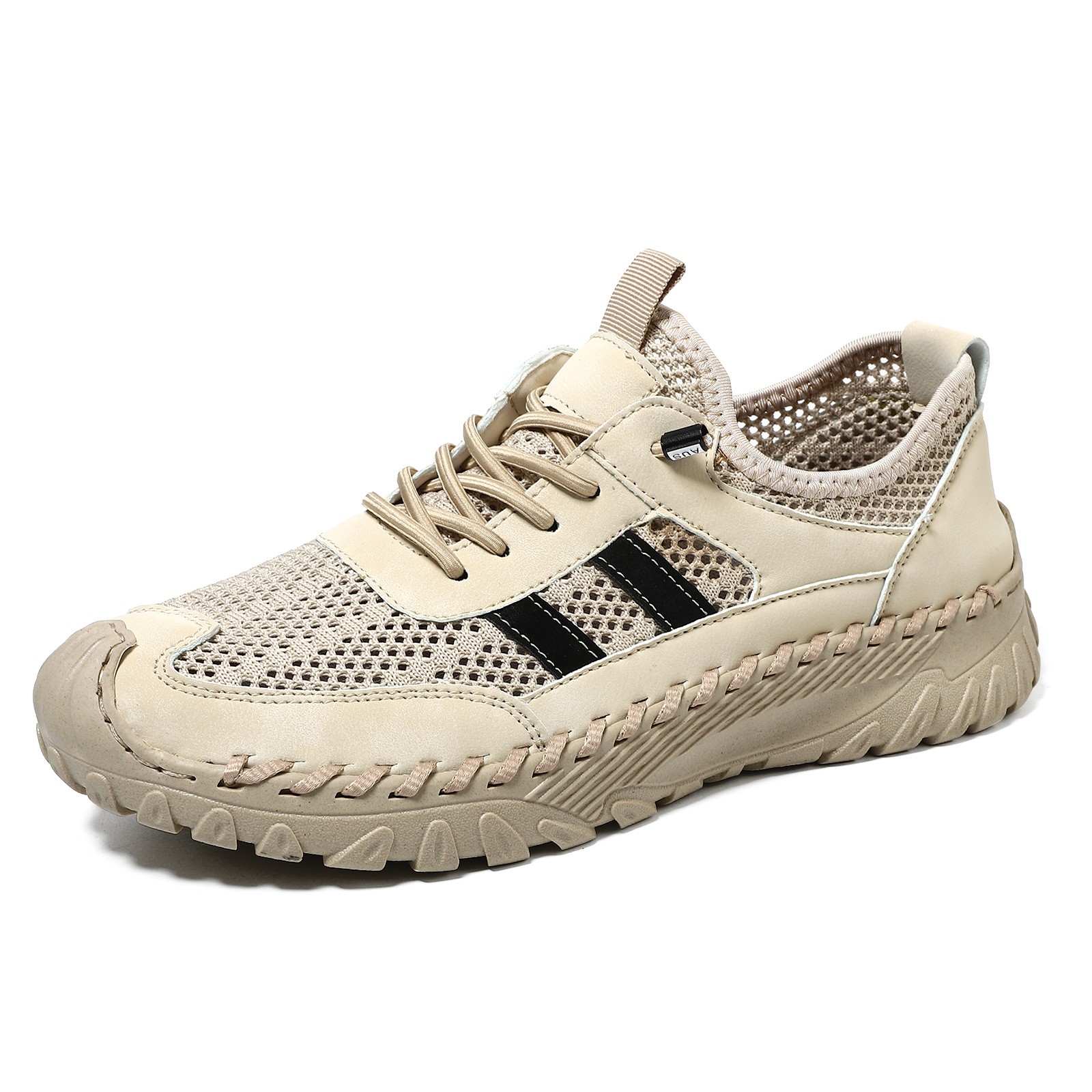 Plus Size Sewed Cowhide Mesh Korean Fashion Men's Shoes