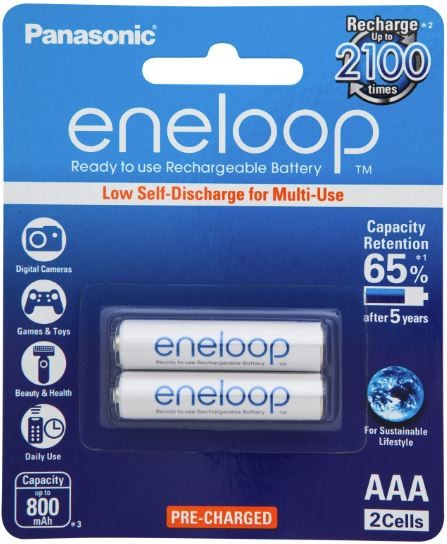 Panasonic Eneloop AAA 800mAh Rechargeable Batteries 4 Pack