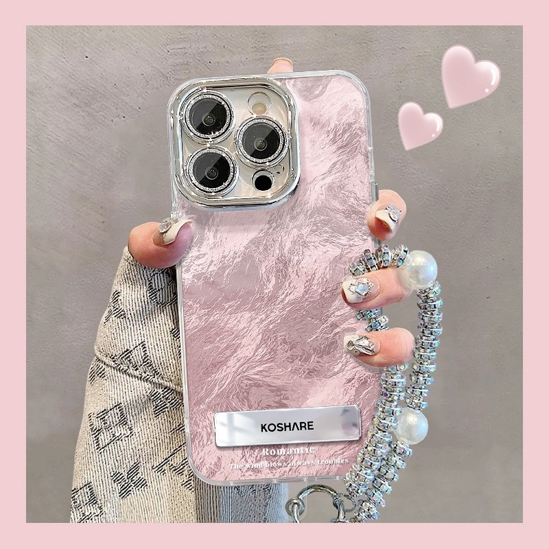 Ice Blue Gradient Invisible Bracket Chain Phone Case