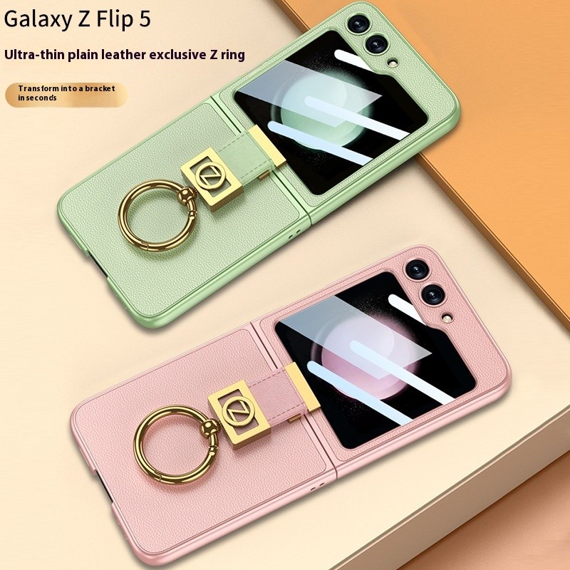 Creative Electroplated Ring Buckle Letter Folding Phone Case