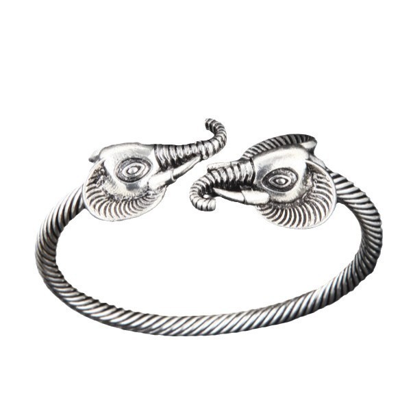 Retro Simple Elephant Open Men's Bracelet