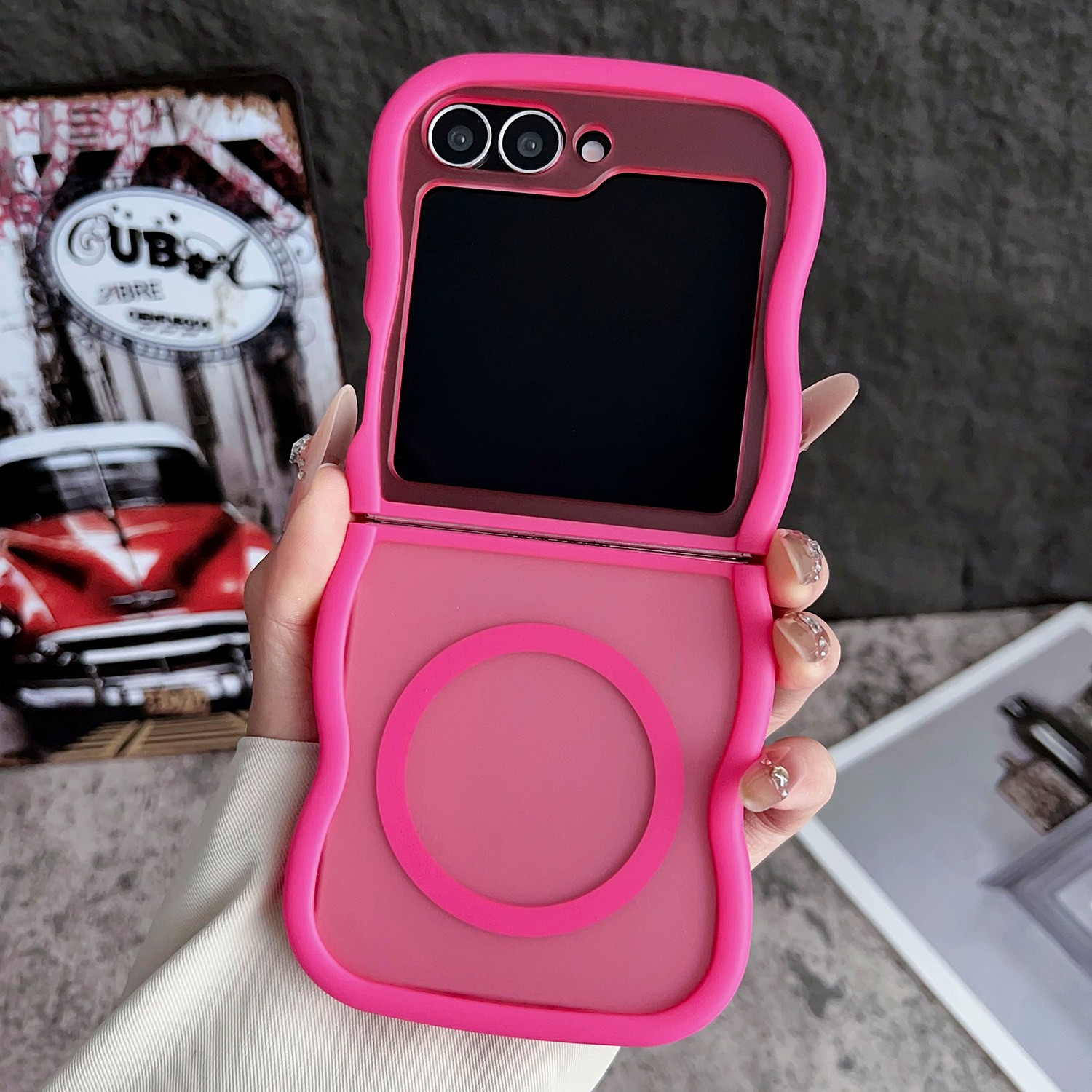 Magnetic Phone Case Foldable Screen Transparent Color All-inclusive Protective Cover