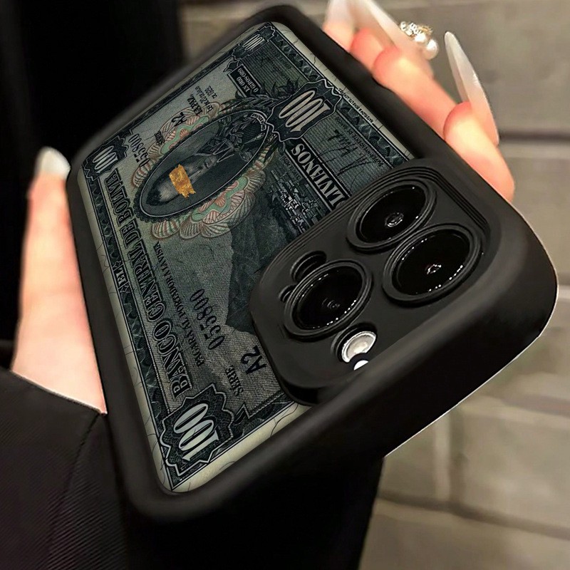 Airbag Anti-fall Dollar Bill Illustration Silicone Phone Case