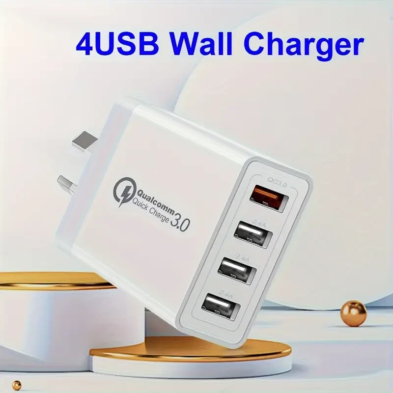 4-Port Fast Charge USB Wall Charger