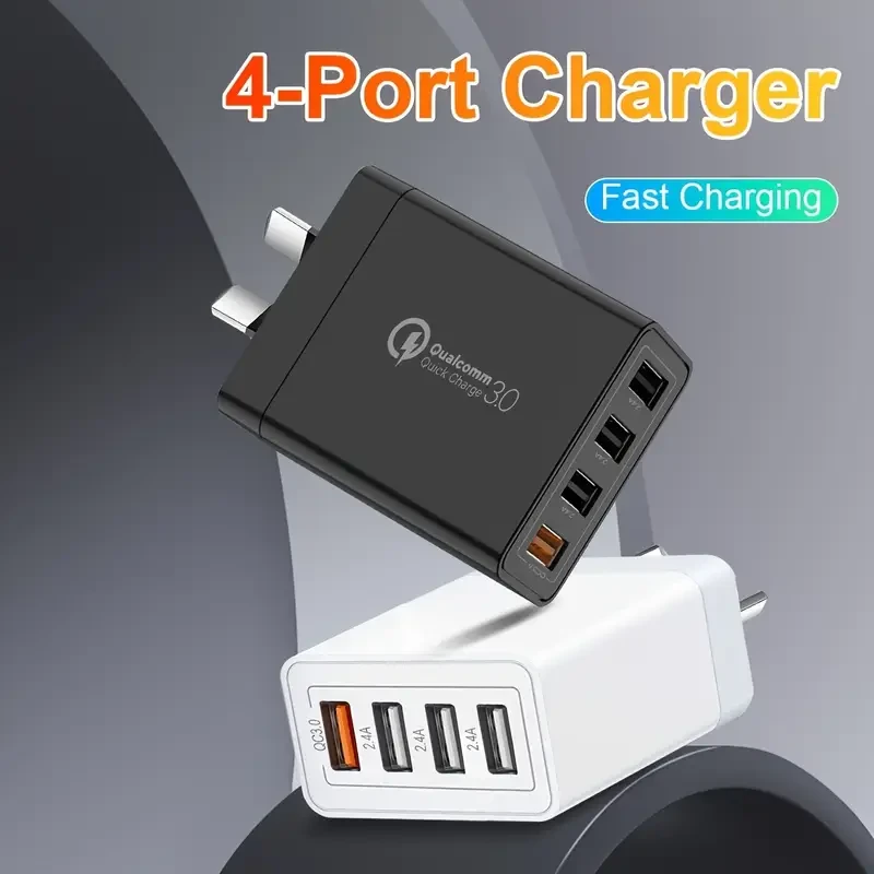 4-Port Fast Charge USB Wall Charger