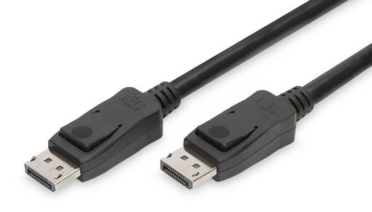 Digitus DisplayPort v1.4 Monitor Cable 1m DisplayPort connection cable, DP M/M, 1.0m,w/interlock, Supported Video format: 4K/2K@120Hz, 5K@60Hz or 8K@30Hz, Support DP Vers. 1.2/1.3/1.4, Supports color depths up to max.: 24-bit RGB, Supports HDCP and DPCP e