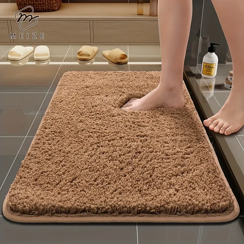 Non Slip Shower Mat - Luxury 1pc PVC Bath Rug with Drainage Holes