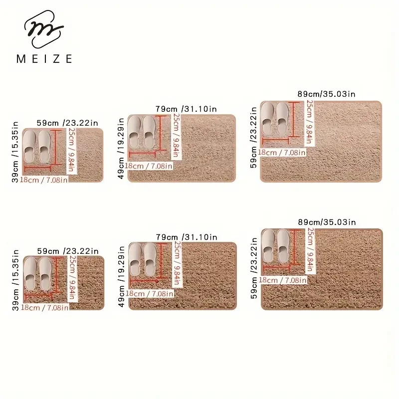 Non Slip Shower Mat - Luxury 1pc PVC Bath Rug with Drainage Holes