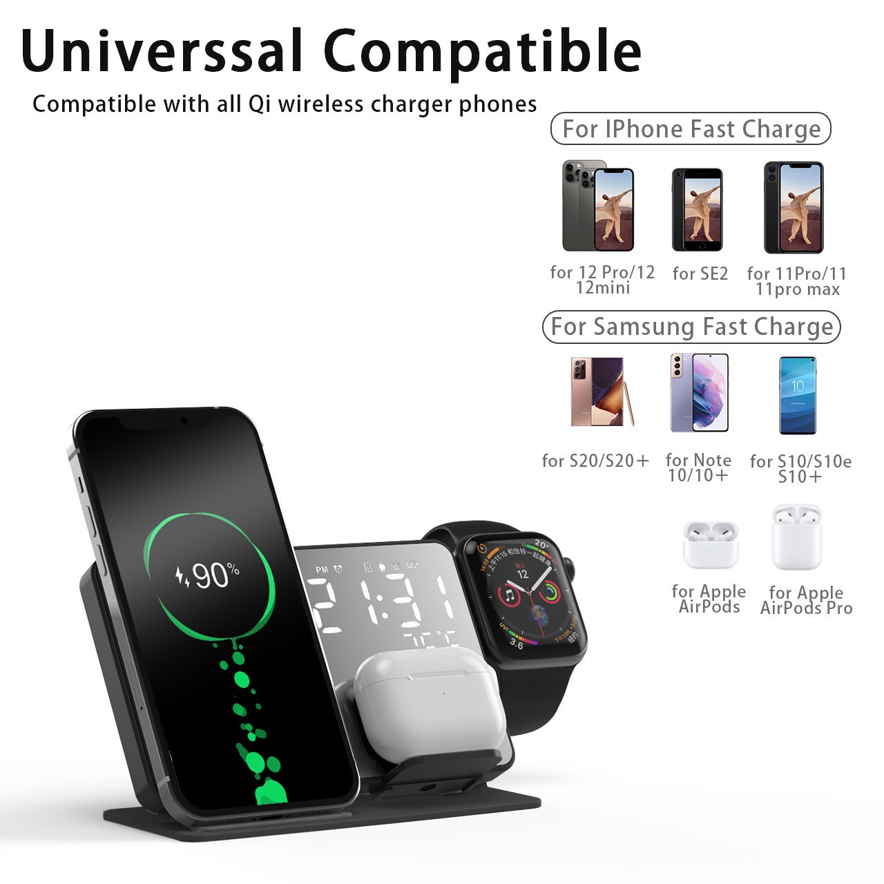Four-in-one Wireless Charger Mobile Phone Headset Smart Watch