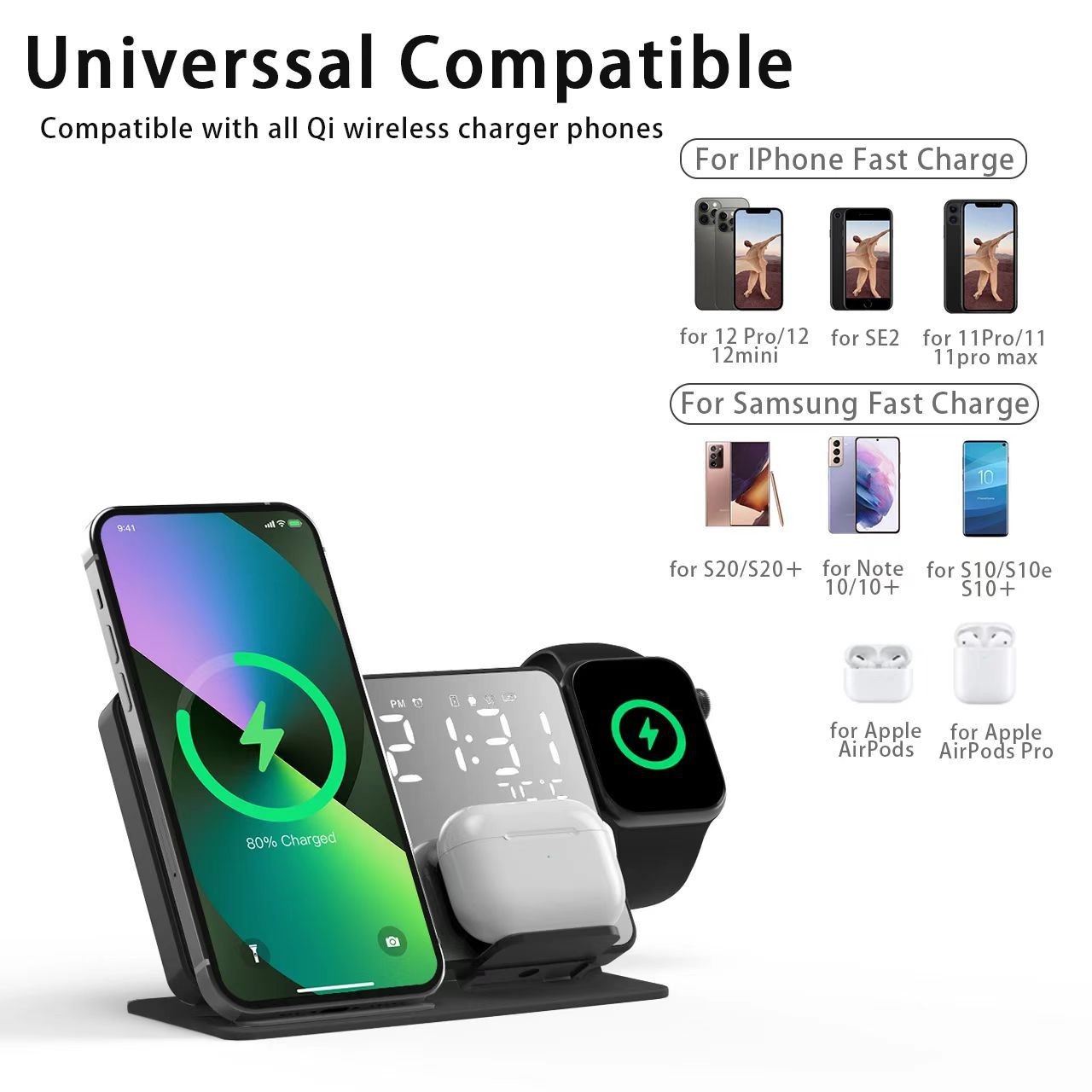 Four-in-one Wireless Charger Mobile Phone Headset Smart Watch