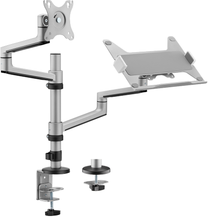 Brateck 17"-32" Dual Arm Premium Articulating Monitor Arm & PC Tray