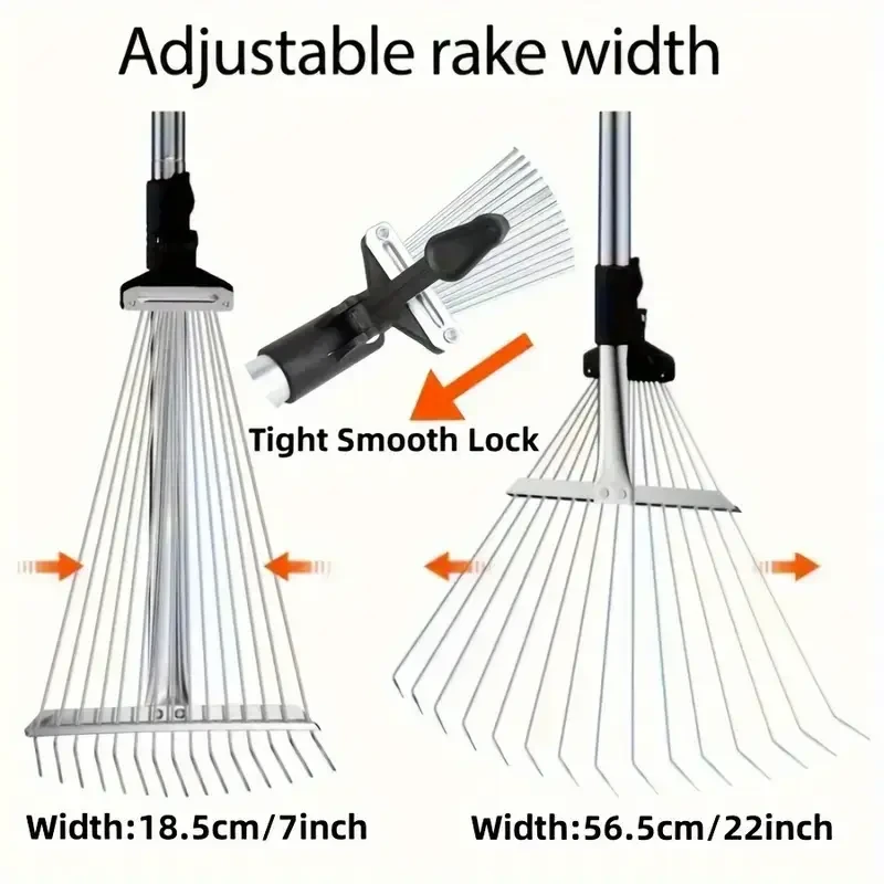 Adjustable Stainless Steel Rake