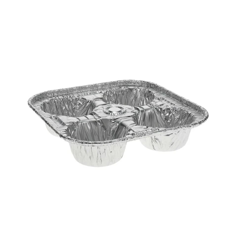 Foil Muffin Tray 4 Section 5 Pieces