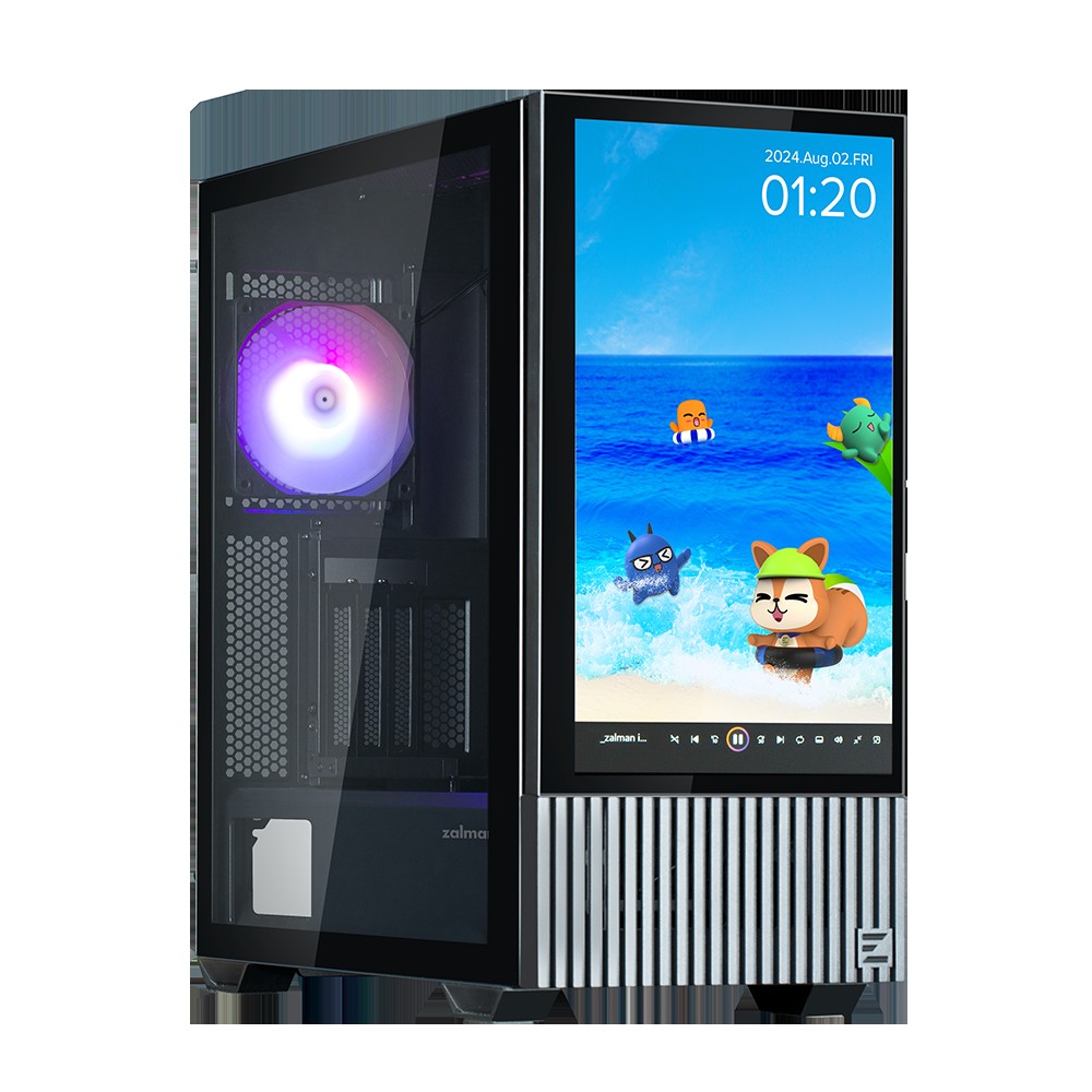 Zalman Z10 DS Black ATX Mid Tower Case 1x120mm ARGB with LCD screen