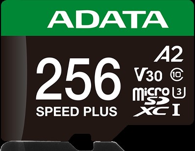 ADATA Speed Plus microSDXC UHS-I U3 A2 V30 Card with Adapter 256GB
