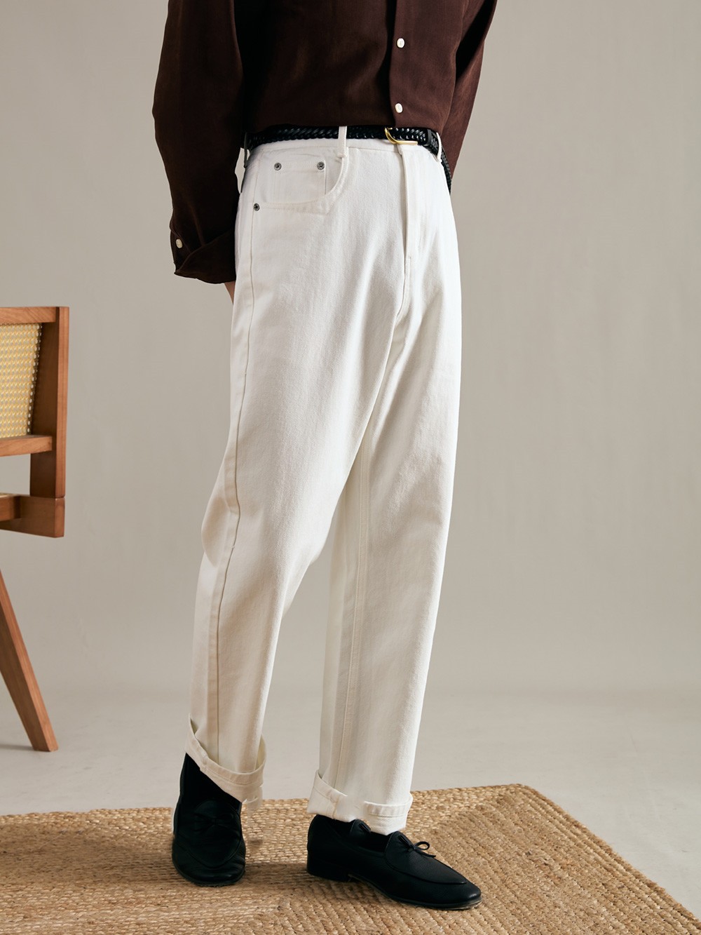 Men's Retro Versatile Straight Leg Loose Washed Pants