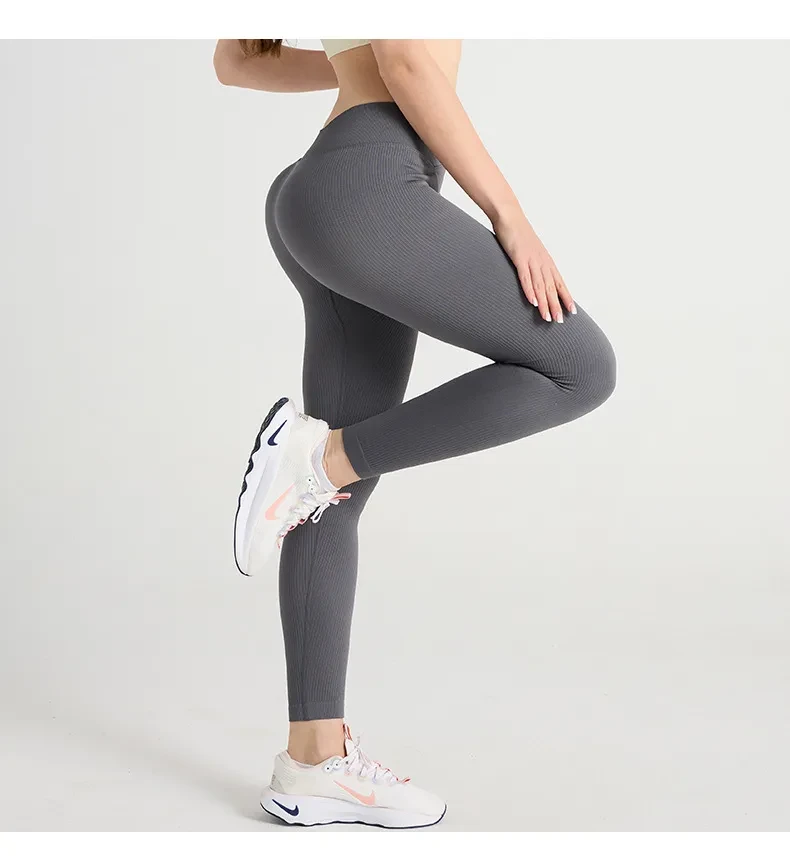 Cross Waist Thread Sports Tights Seamless