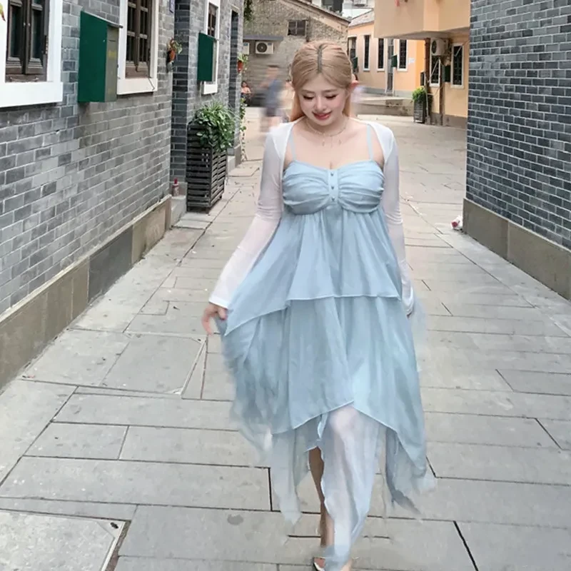 Slightly Fat And Slim Ladies' Suspender Dress