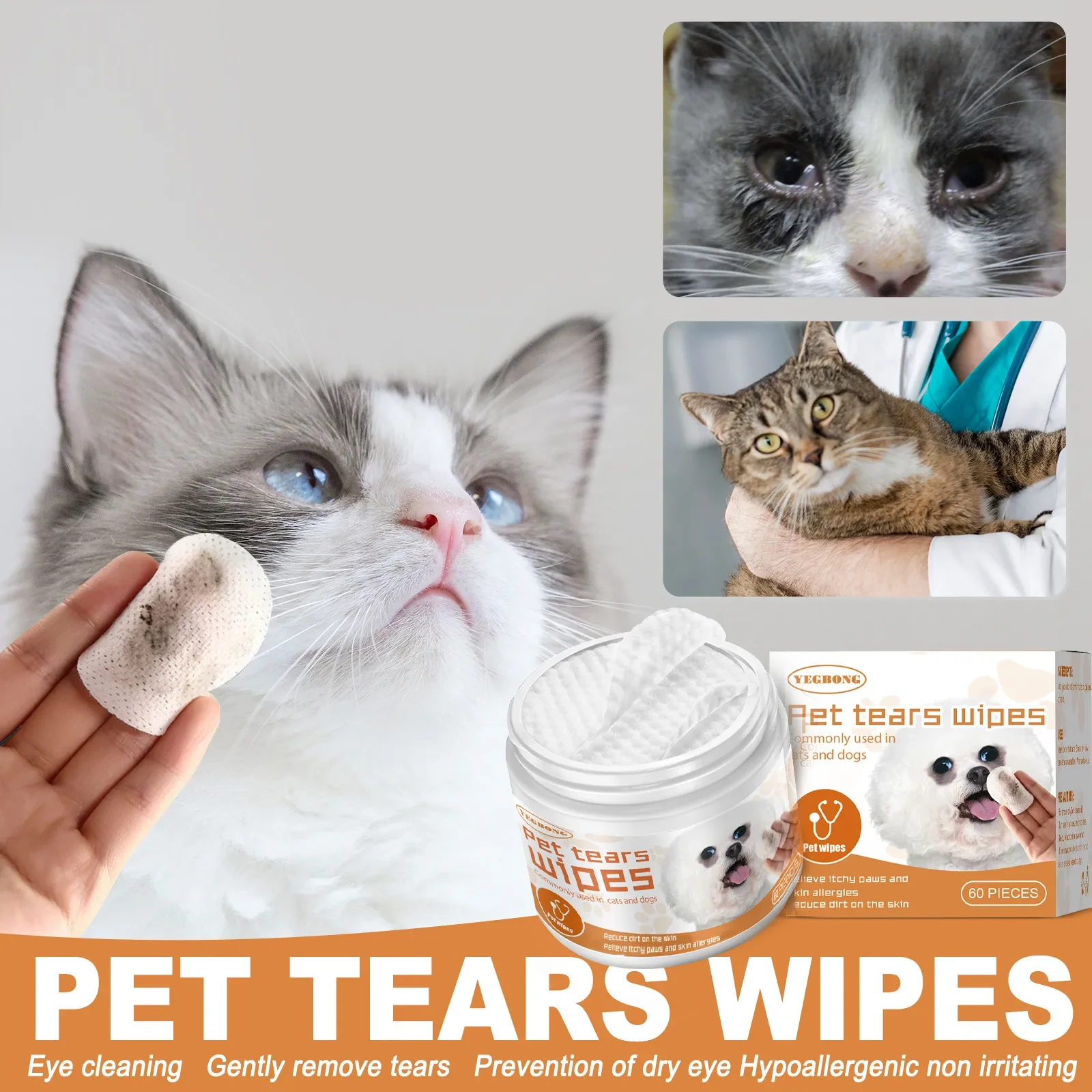 YEGBONG Pet Tears Wipes