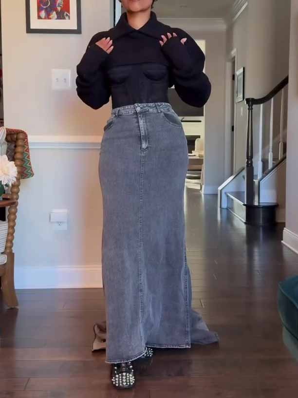 Denim Skirt Maxi