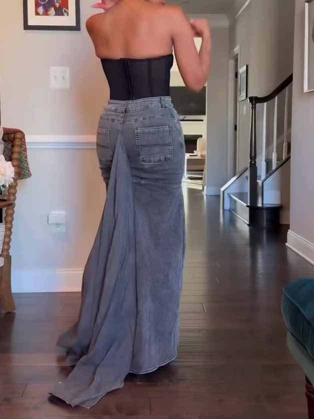 Denim Skirt Maxi