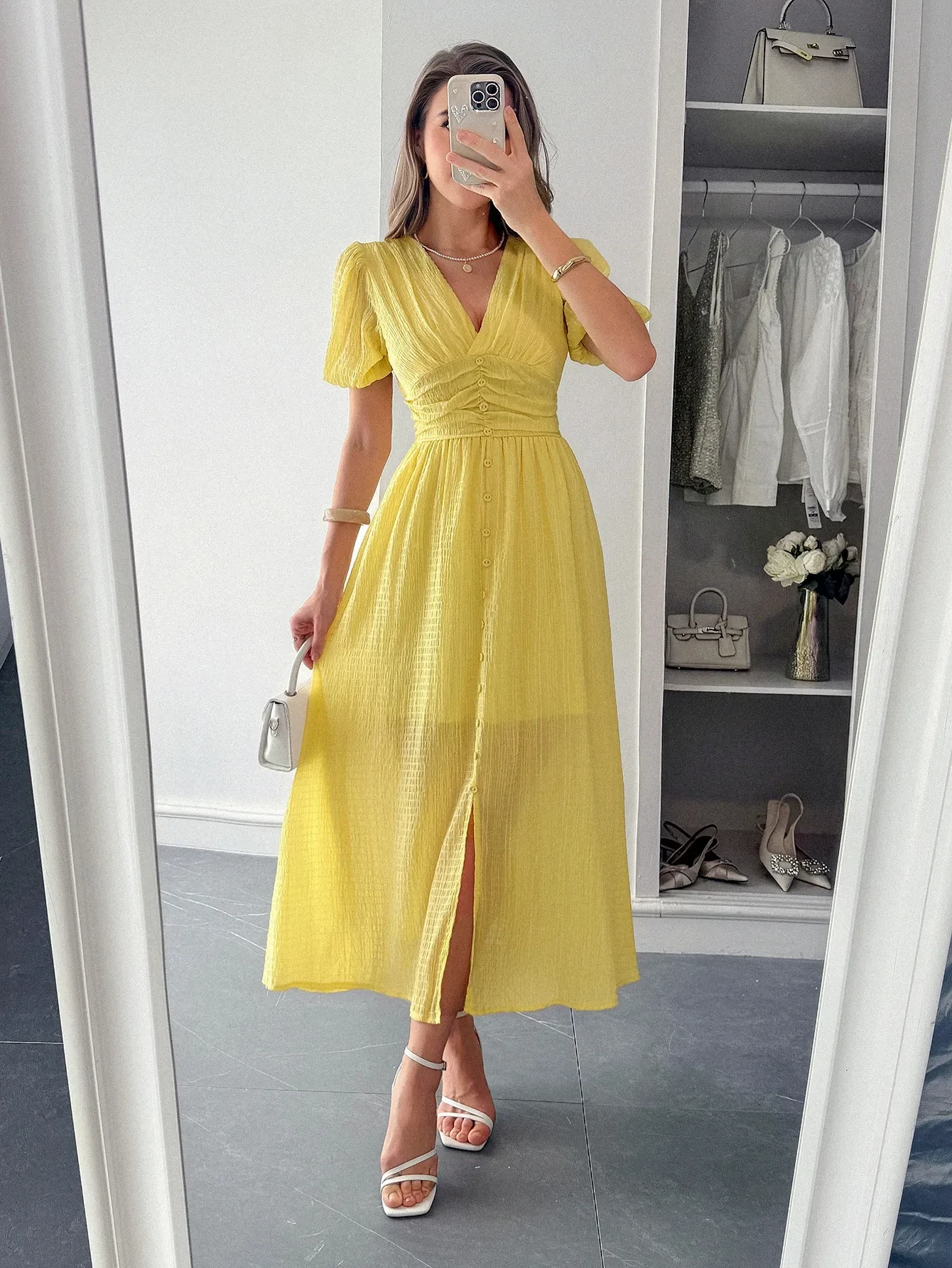 Maxi Dress With Short Sleeves