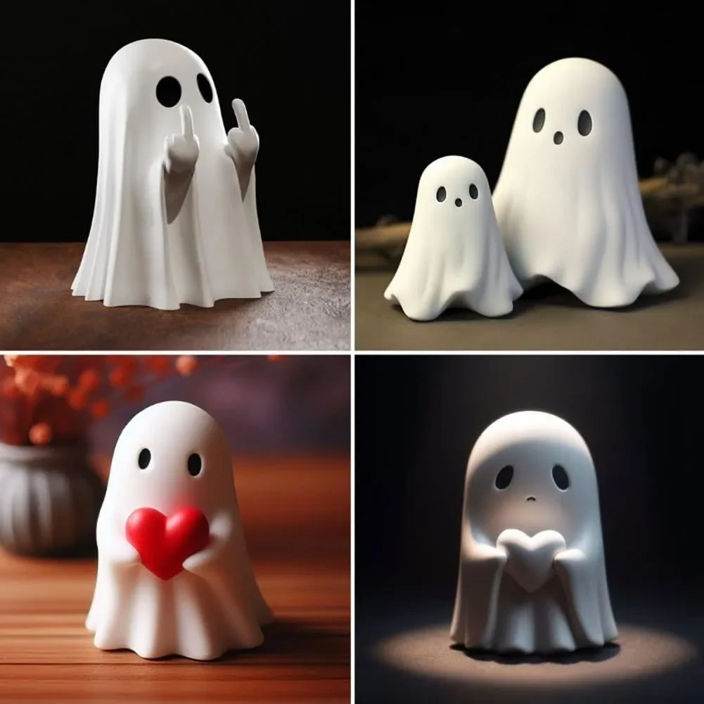 Multi-Functional Ghost Statues Cute Ghosts Small Horror Ghosts Halloween Home Decorations Coffee Table Centerpieces Shelf Decorations
