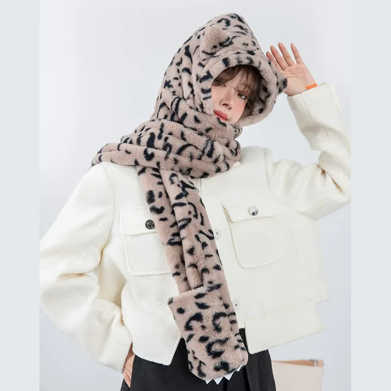 Hat Scarf With Paw Print Gloves Three In One