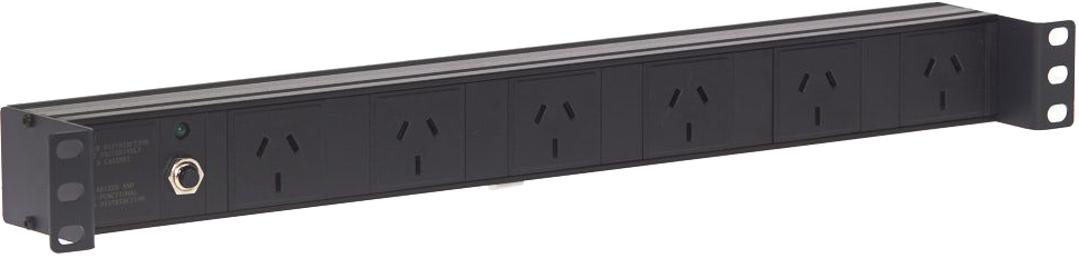 4Cabling 1RU 6 Way GPO Recessed Rack Mount PDU Power Rail (Drop Ship)