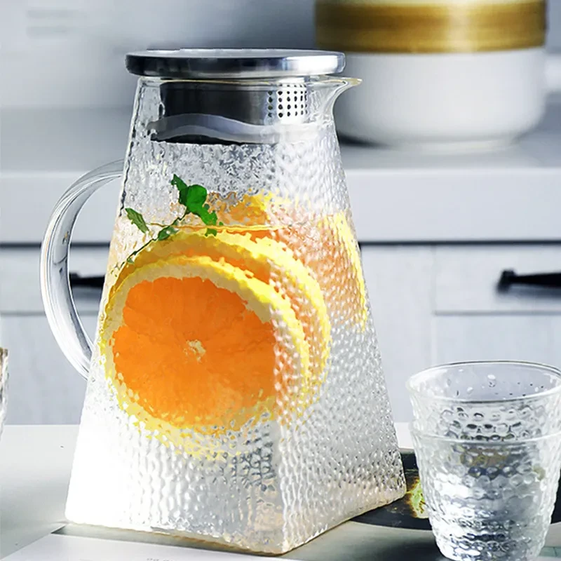 Glass Cold Water Bottle Square Glass Juice Jug Household Goods Drink