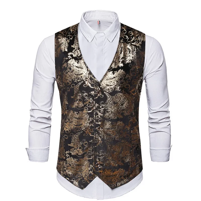 Men's New Clothes Bronzing Corduroy Vest