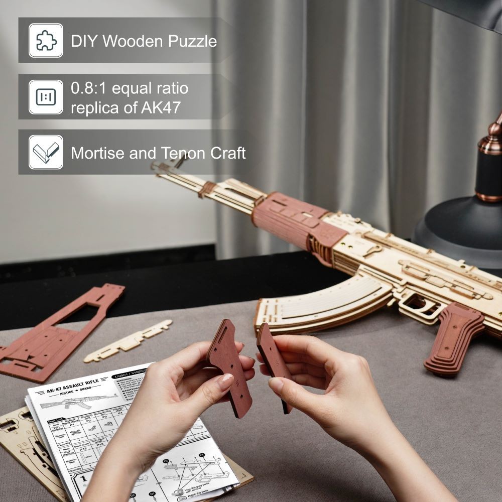 DIY AK-47 Wooden Toy Gun for Kids and Adults
