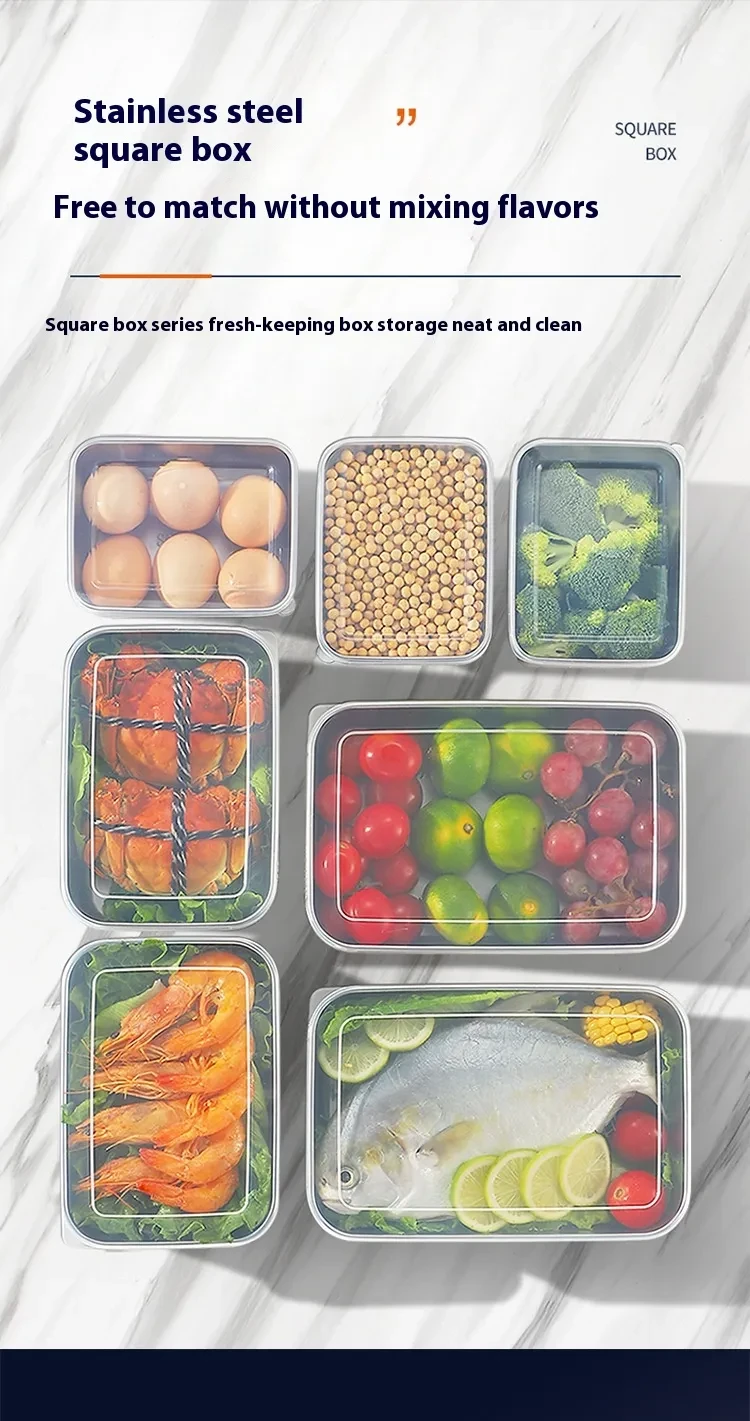 Stainless Steel Crisper Refrigerator Food Separately Packed Case